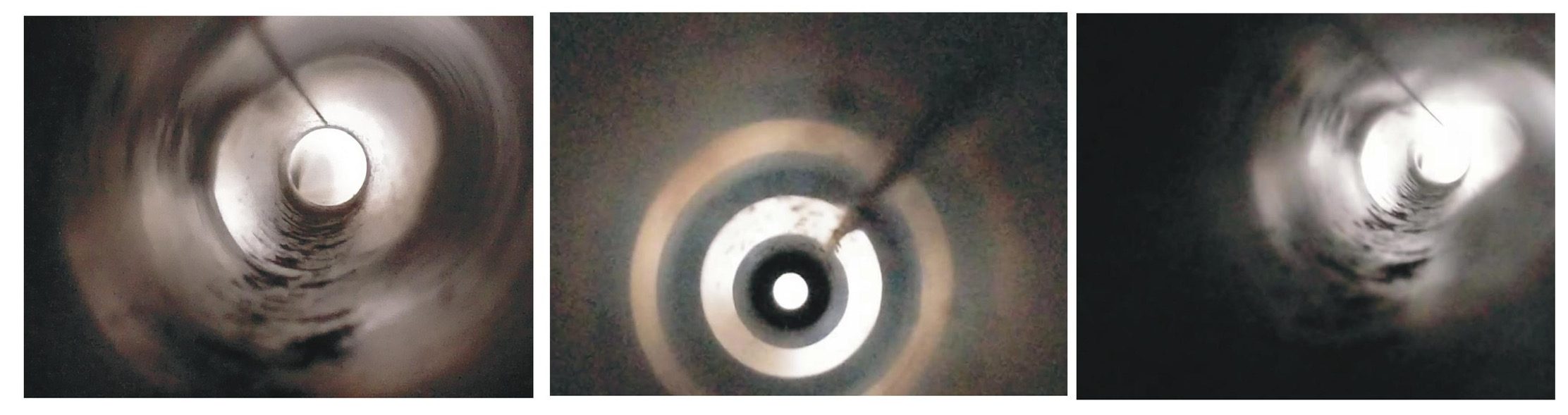 Video images of hollow round tube
